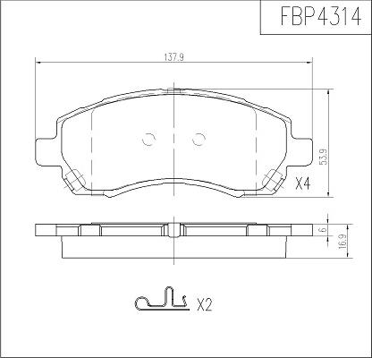 FI.BA FBP4314 - Гальмівні колодки, дискові гальма autozip.com.ua