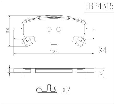 FI.BA FBP4315 - Гальмівні колодки, дискові гальма autozip.com.ua