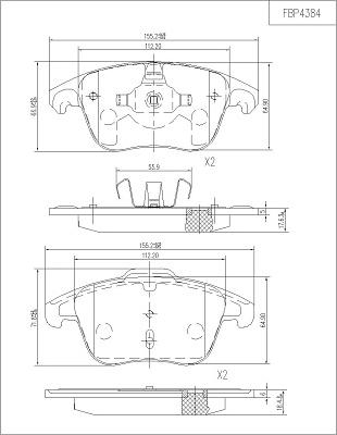 FI.BA FBP4384 - Гальмівні колодки, дискові гальма autozip.com.ua