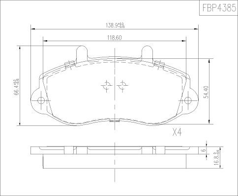 FI.BA FBP4385 - Гальмівні колодки, дискові гальма autozip.com.ua