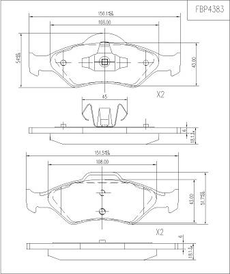 FI.BA FBP4383 - Гальмівні колодки, дискові гальма autozip.com.ua