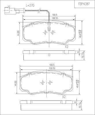 FI.BA FBP4387 - Гальмівні колодки, дискові гальма autozip.com.ua