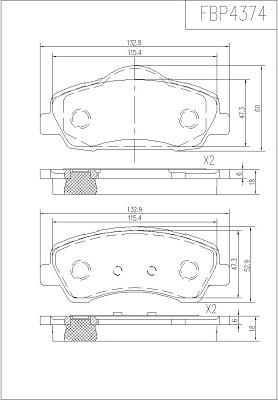 FI.BA FBP4374 - Гальмівні колодки, дискові гальма autozip.com.ua