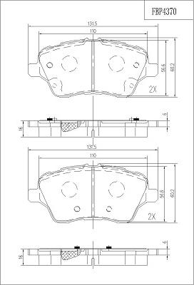 FI.BA FBP4370 - Гальмівні колодки, дискові гальма autozip.com.ua