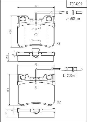 FI.BA FBP4299 - Гальмівні колодки, дискові гальма autozip.com.ua