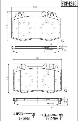 FI.BA FBP4245 - Гальмівні колодки, дискові гальма autozip.com.ua