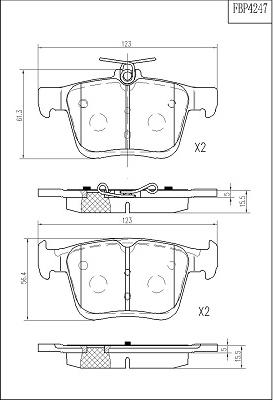 FI.BA FBP4247 - Гальмівні колодки, дискові гальма autozip.com.ua