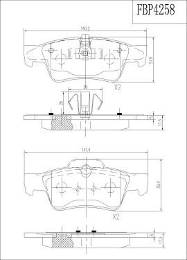 FI.BA FBP4258 - Гальмівні колодки, дискові гальма autozip.com.ua