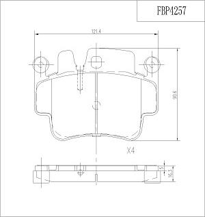 FI.BA FBP4257 - Гальмівні колодки, дискові гальма autozip.com.ua