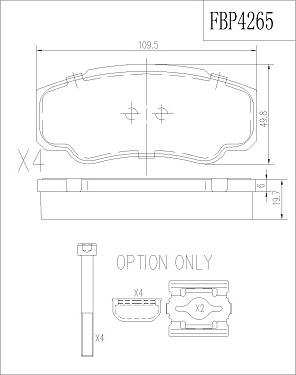 FI.BA FBP4265 - Гальмівні колодки, дискові гальма autozip.com.ua