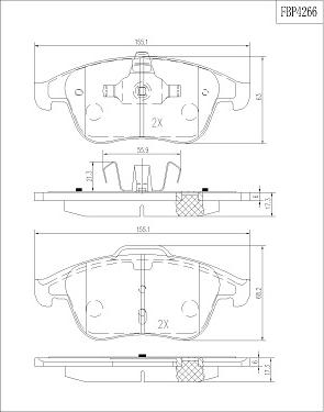 FI.BA FBP4266 - Гальмівні колодки, дискові гальма autozip.com.ua