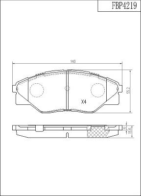 FI.BA FBP4219 - Гальмівні колодки, дискові гальма autozip.com.ua