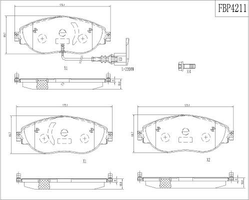 FI.BA FBP4211 - Гальмівні колодки, дискові гальма autozip.com.ua