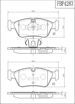 FI.BA FBP4283 - Гальмівні колодки, дискові гальма autozip.com.ua