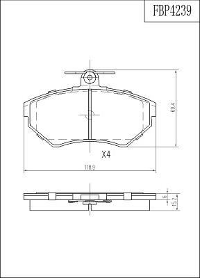 FI.BA FBP4239 - Гальмівні колодки, дискові гальма autozip.com.ua