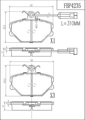 FI.BA FBP4235 - Гальмівні колодки, дискові гальма autozip.com.ua