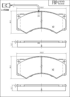 FI.BA FBP4222 - Гальмівні колодки, дискові гальма autozip.com.ua