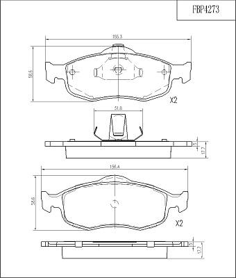 FI.BA FBP4273 - Гальмівні колодки, дискові гальма autozip.com.ua