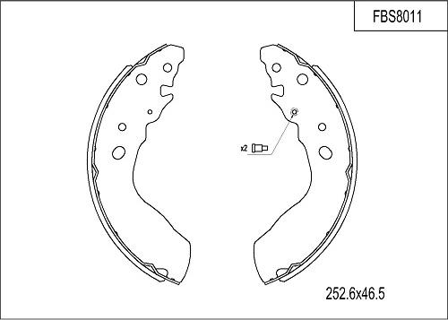 FI.BA FBS8011 - Комплект гальм, барабанний механізм autozip.com.ua