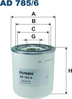 Filtron AD785/6 - Патрон осушувача повітря, пневматична система autozip.com.ua