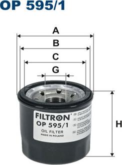 Filtron OP595/1 - Масляний фільтр autozip.com.ua