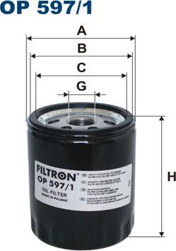 Filtron OP597/1 - Масляний фільтр autozip.com.ua