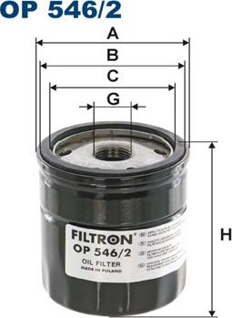 Filtron OP546/2 - Масляний фільтр autozip.com.ua