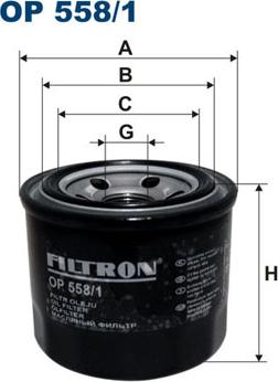 Filtron OP558/1 - Масляний фільтр autozip.com.ua