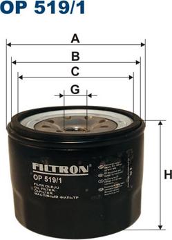Filtron OP519/1 - Масляний фільтр autozip.com.ua