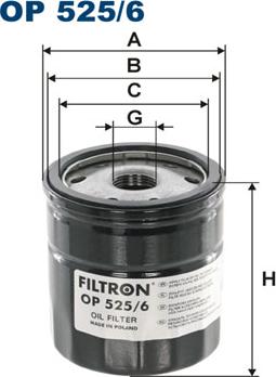 Filtron OP525/6 - Масляний фільтр autozip.com.ua
