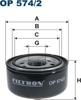 Filtron OP574/2 - Масляний фільтр autozip.com.ua