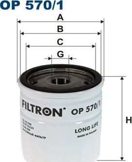 Filtron OP570/1 - Масляний фільтр autozip.com.ua