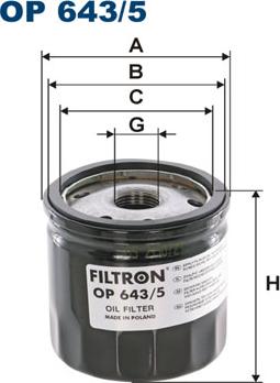 Filtron OP643/5 - Масляний фільтр autozip.com.ua