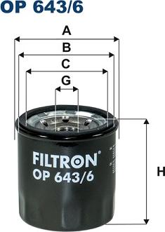 Filtron OP643/6 - Масляний фільтр autozip.com.ua