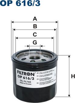 Filtron OP616/3 - Масляний фільтр autozip.com.ua
