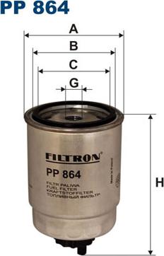 Filtron PP864 - Паливний фільтр autozip.com.ua