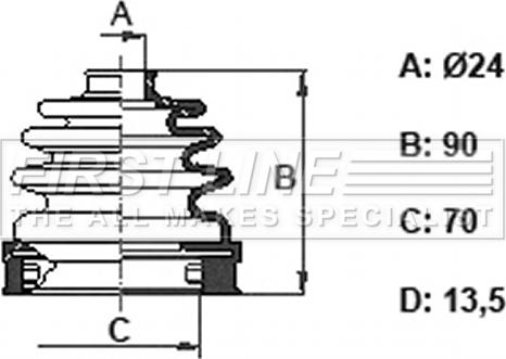 First Line FCB6401 - Пильник, приводний вал autozip.com.ua