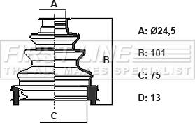 First Line FCB6425 - Пильник, приводний вал autozip.com.ua