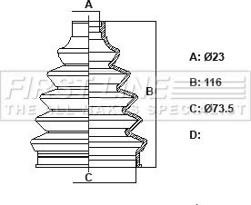 First Line FCB6426 - Пильник, приводний вал autozip.com.ua