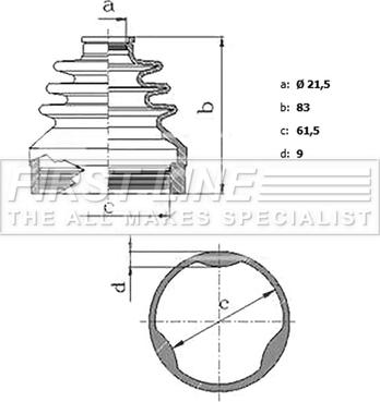 First Line FCB6156 - Пильник, приводний вал autozip.com.ua