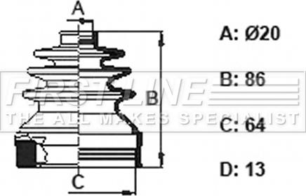 First Line FCB6157 - Пильник, приводний вал autozip.com.ua