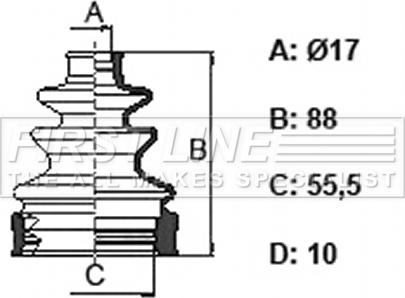 First Line FCB6365 - Пильник, приводний вал autozip.com.ua