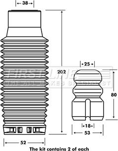 First Line FPK7064 - Пилозахисний комплект, амортизатор autozip.com.ua
