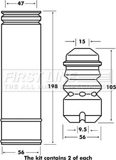 First Line FPK7016 - Пилозахисний комплект, амортизатор autozip.com.ua