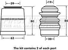 First Line FPK7074 - Пилозахисний комплект, амортизатор autozip.com.ua