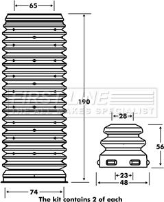First Line FPK7075 - Пилозахисний комплект, амортизатор autozip.com.ua