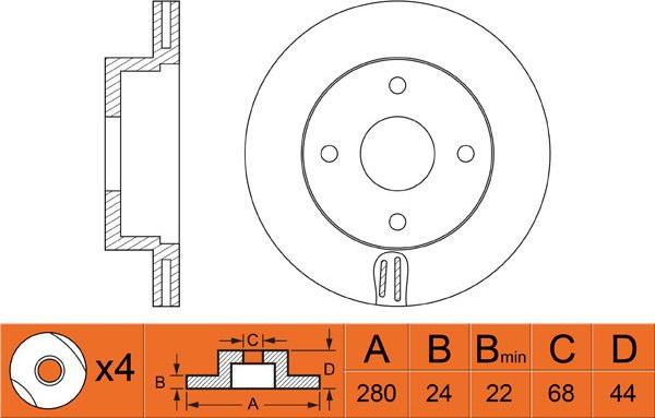 BENDIX 521193 - Гальмівний диск autozip.com.ua