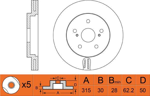 Brake Engineering DI956833 - Гальмівний диск autozip.com.ua