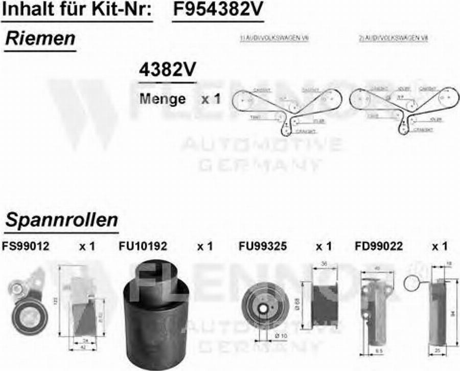 Flennor F954382V - Комплект ременя ГРМ autozip.com.ua