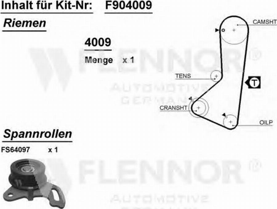 Flennor F904009 - Комплект ременя ГРМ autozip.com.ua